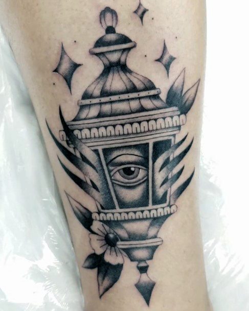 Female Lantern Tattoo On Woman