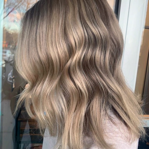 Female Light Blonde With Slight Waves On Long Hairstyle Ideas