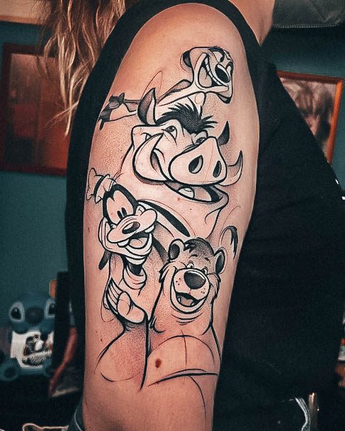 Female Lion King Tattoo On Woman