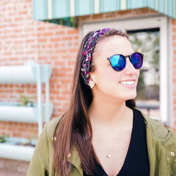 Female Long Straight Hair Pulled Back With Headband