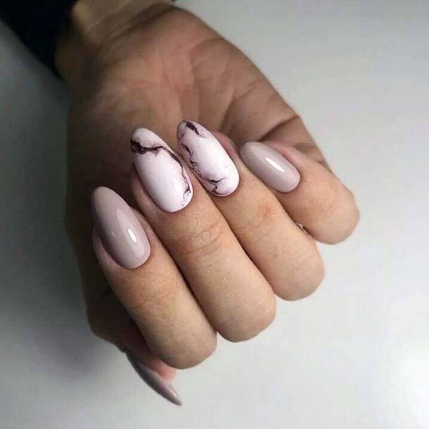 Female Marble Designed Beautiful Nails