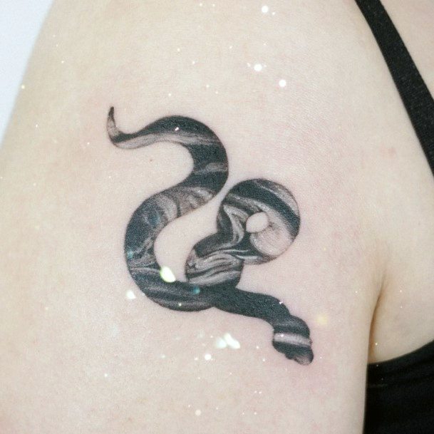 Female Marble Tattoo On Woman