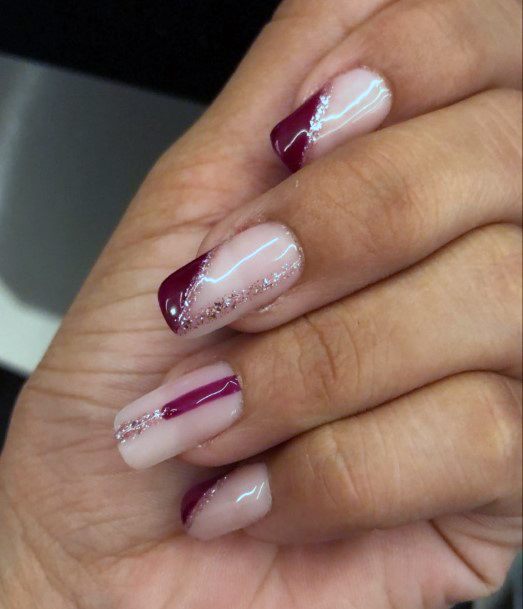 Female Maroon Dress Nails