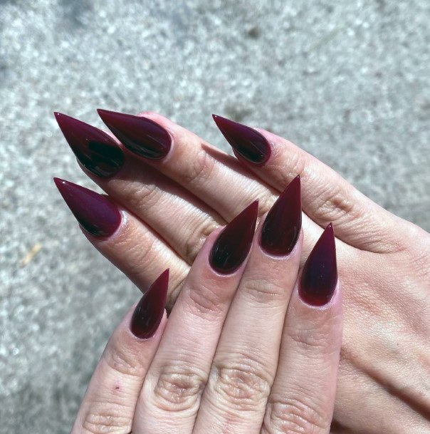 Female Maroon Nails