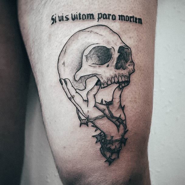 Female Memento Mori Tattoo On Woman