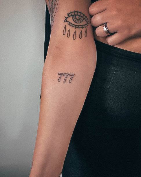 Female Number Tattoo On Woman