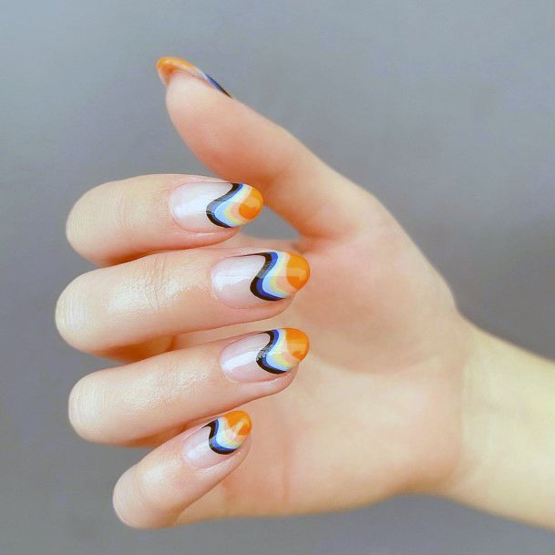 Female Orange Nails