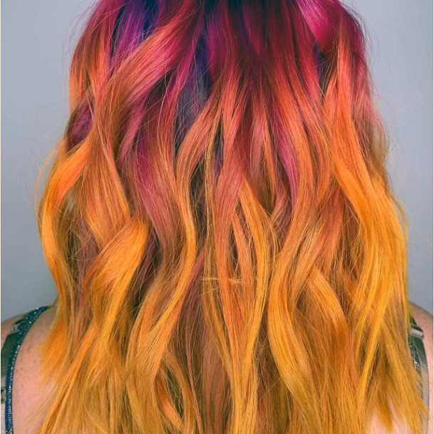 Female Orange Ombre Hairstyless