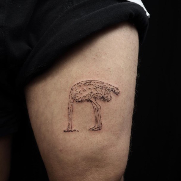 Female Ostrich Tattoo On Woman