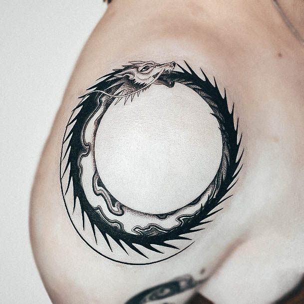 Female Ouroboros Tattoo On Woman