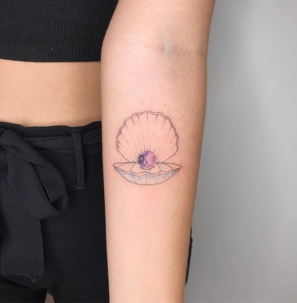 Female Oyster Tattoo On Woman