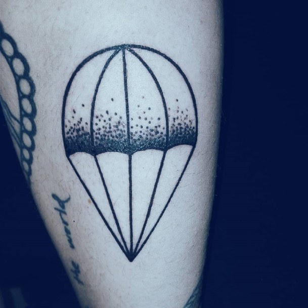 Female Parachute Skydiving Tattoo On Woman