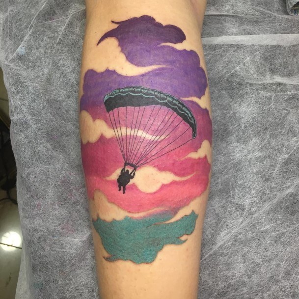 Female Parachute Skydiving Tattoos