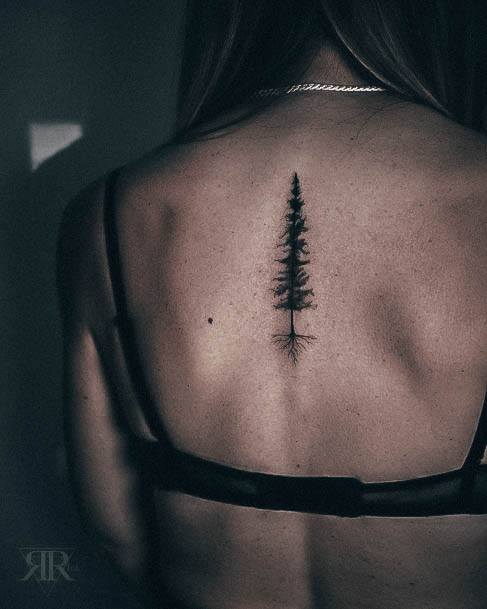 Female Pine Tree Tattoos