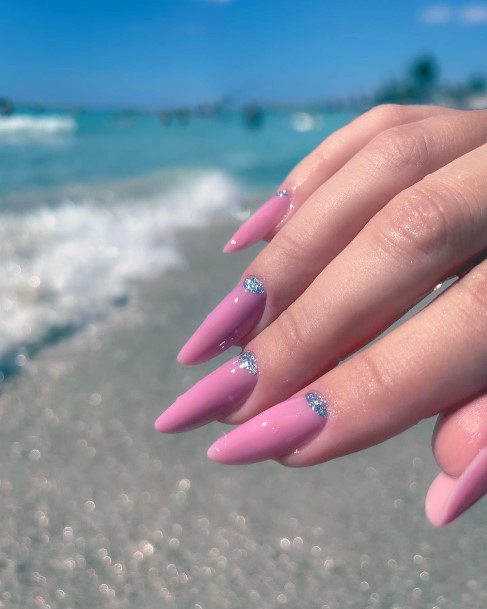 Female Pink Dress Nails