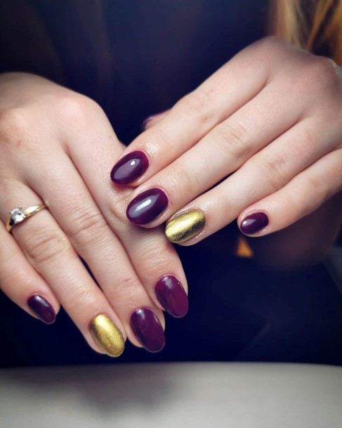 Female Plum Nails