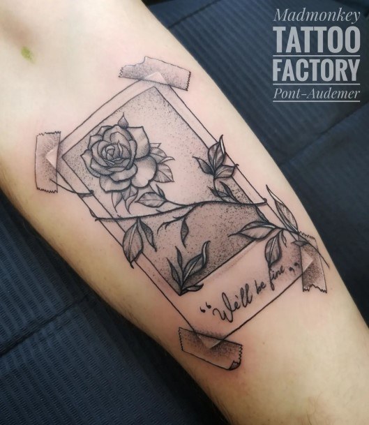 Female Polaroid Tattoo On Woman