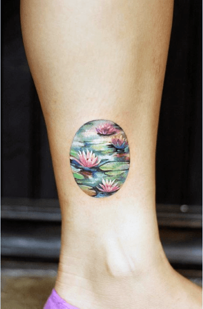 Female Pond Tattoo On Woman