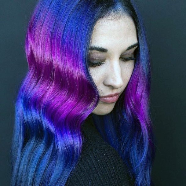 Female Purple Ombre Hairstyles On Woman