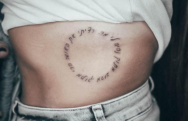 Female Quote Tattoos Circle Side