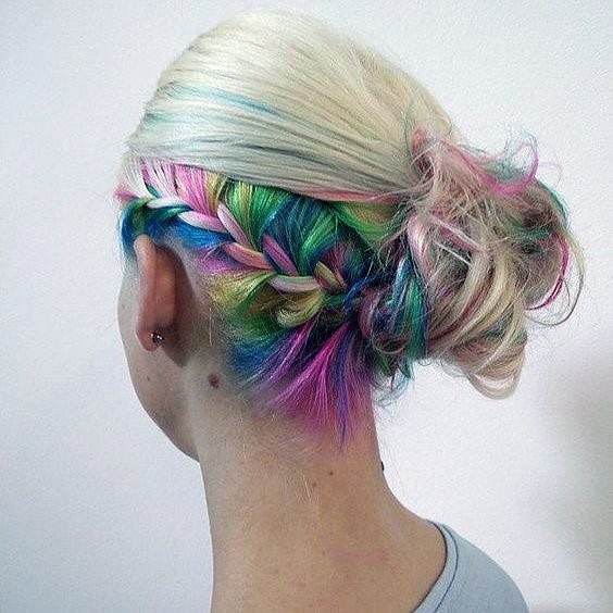 Female Rainbow Hairstyles On Woman