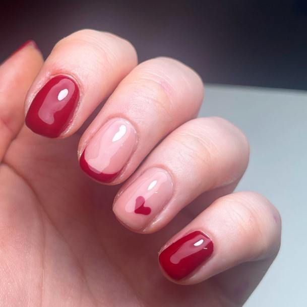 Female Red French Tip Nails