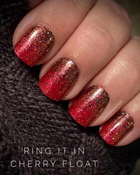 Female Red Ombre Nails