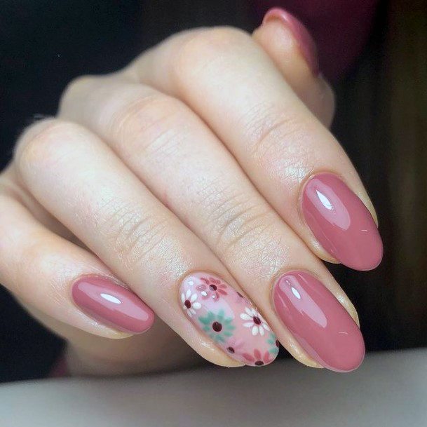 Female Rose Pink Nails