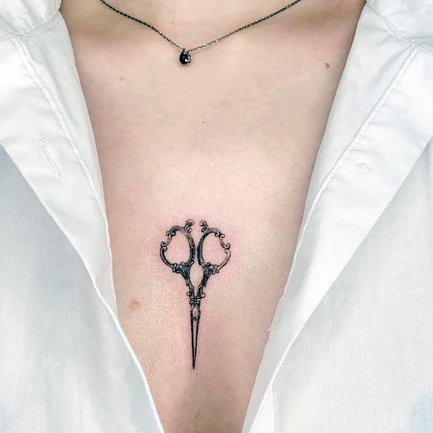 Female Scissors Tattoos