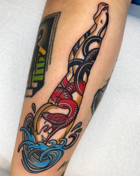 Female Scuba Diving Tattoo On Woman