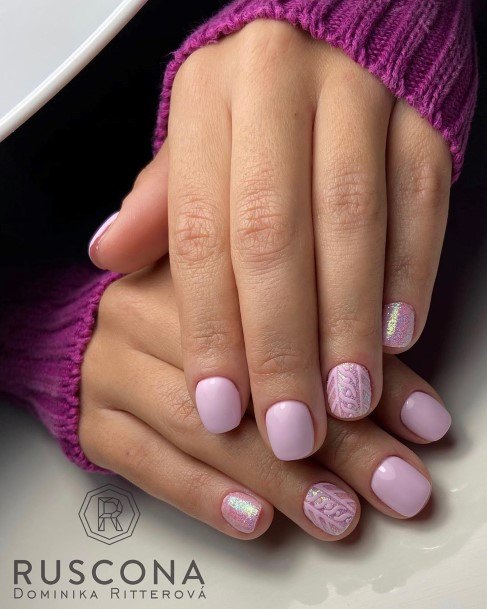 Female Short Pink Nails