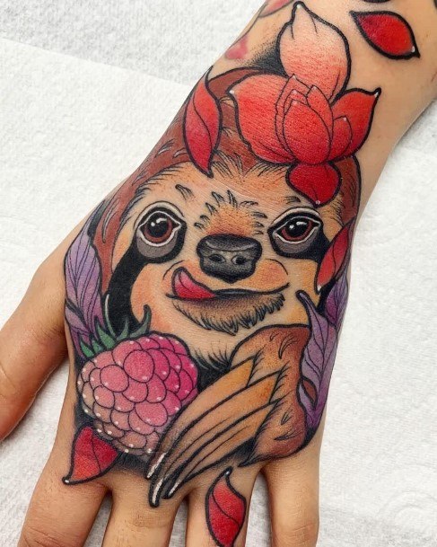 Female Sloth Tattoo On Woman