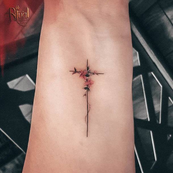 Female Small Cross Tattoos