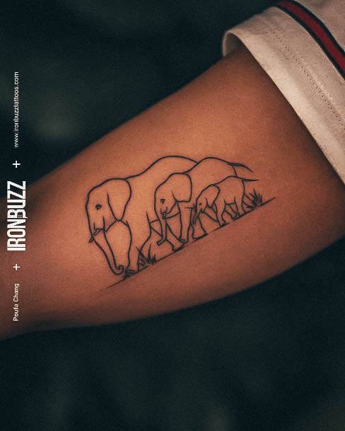 Female Small Elephant Tattoo On Woman