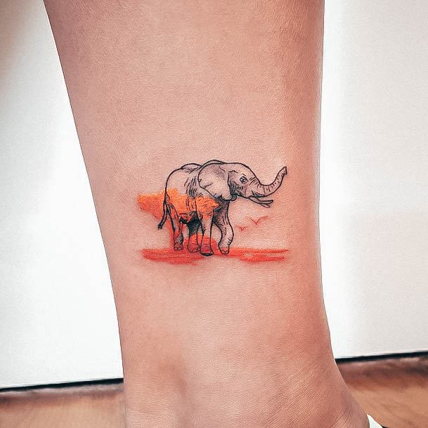 Female Small Elephant Tattoos