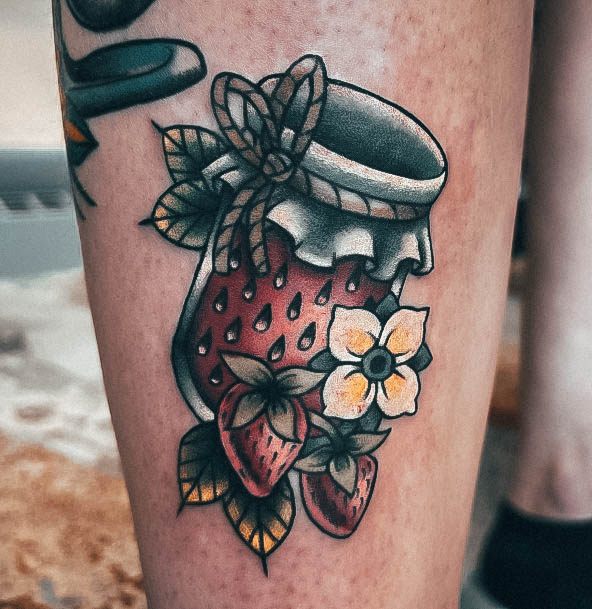 Female Strawberry Designs For Tattoos