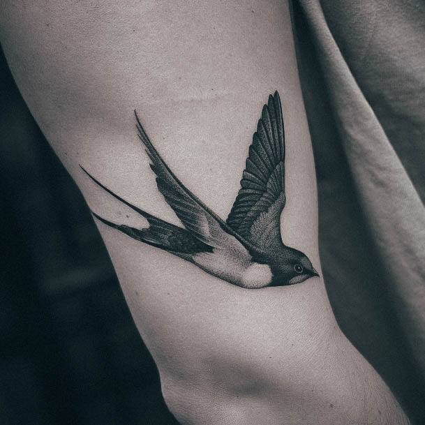 Female Swallow Tattoo On Woman