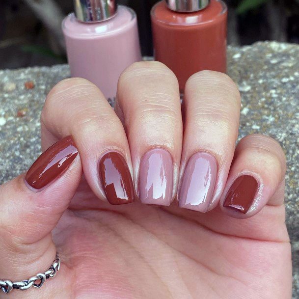 Female Tan Beige Dress Nails