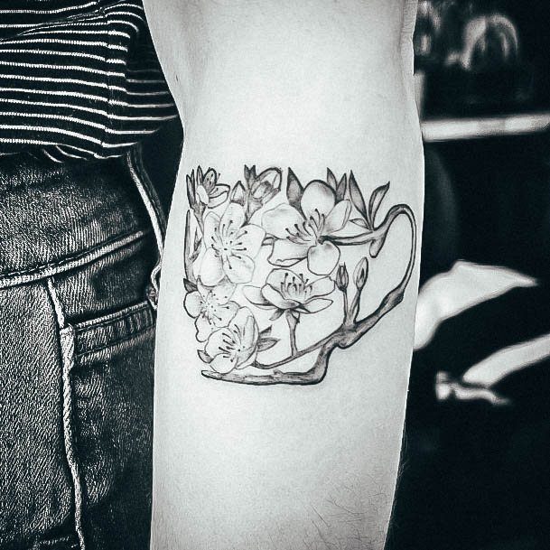 Female Tea Cup Tattoos