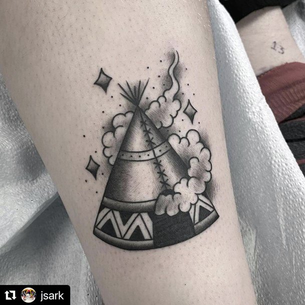 Female Tipi Tattoo On Woman