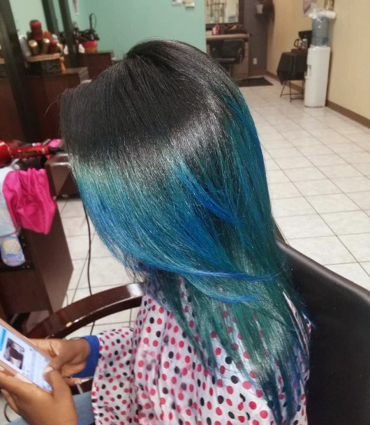 Female Turquoise Hairstyles On Woman