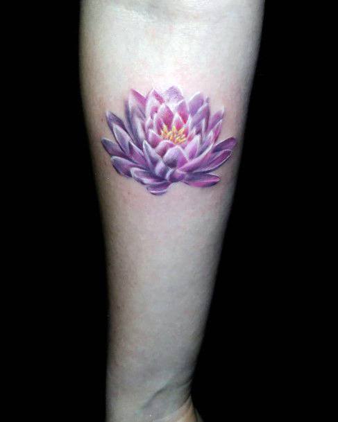 Female Water Lily Tattoo On Woman