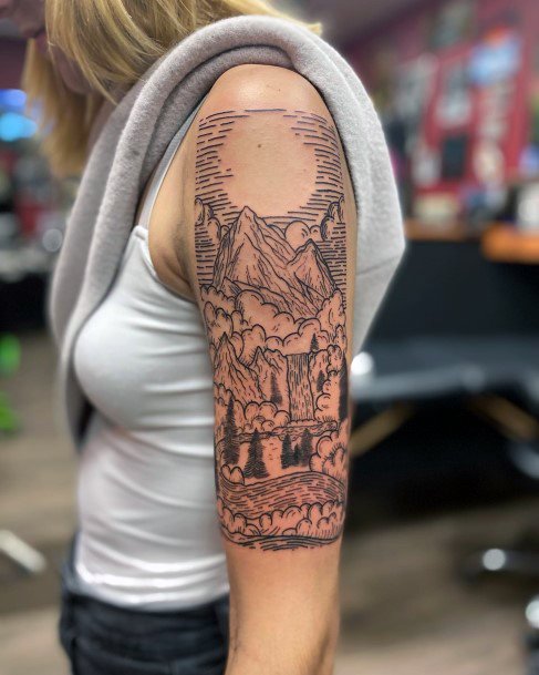 Female Waterfall Tattoos