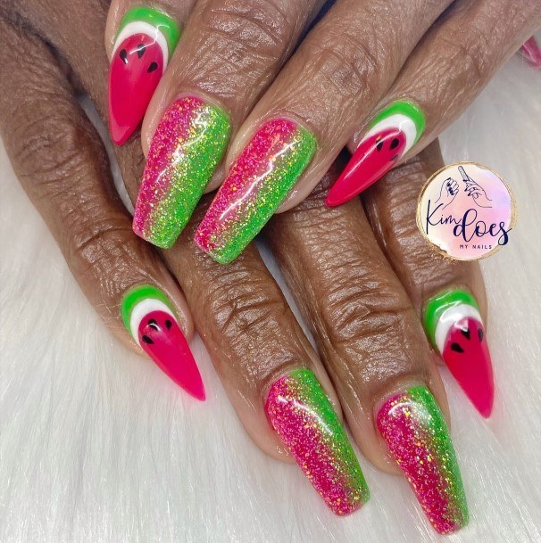 Female Watermelon Nails