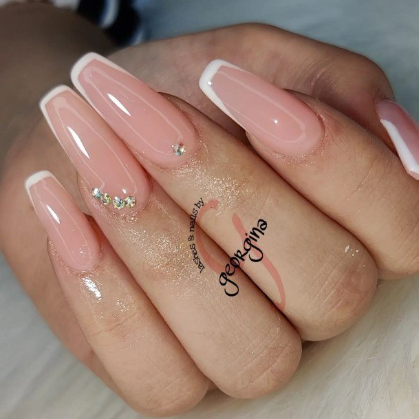 Female White French Nails