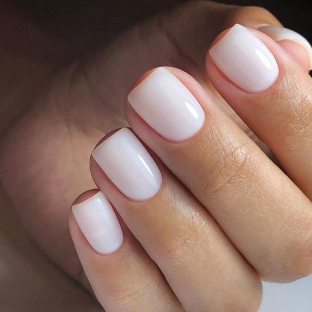 Female White Square Nails