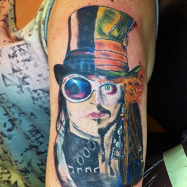 Female Willy Wonka Tattoo On Woman