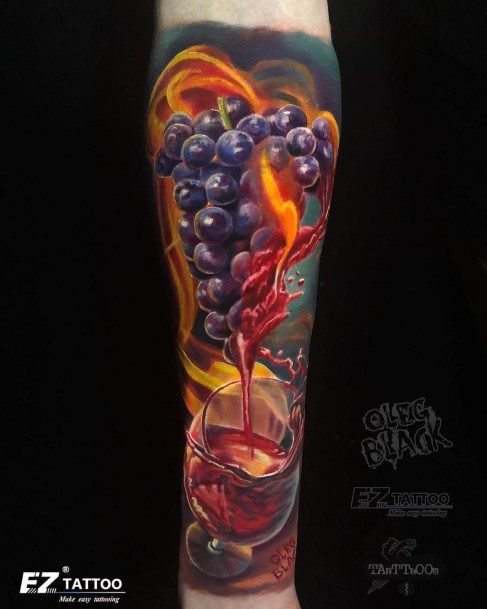 Female Wine Designs For Tattoos