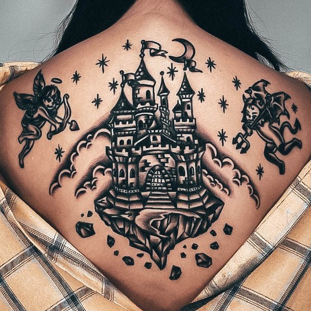 Female With Castle Tattoo