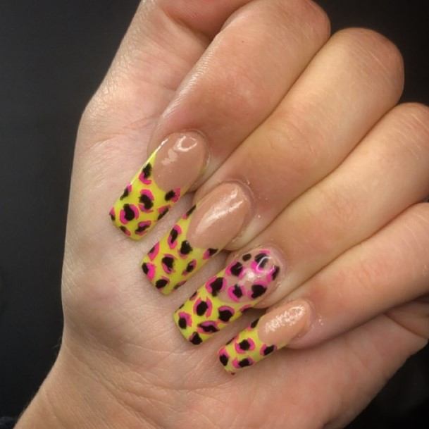 Female Yellow French Tip Nails